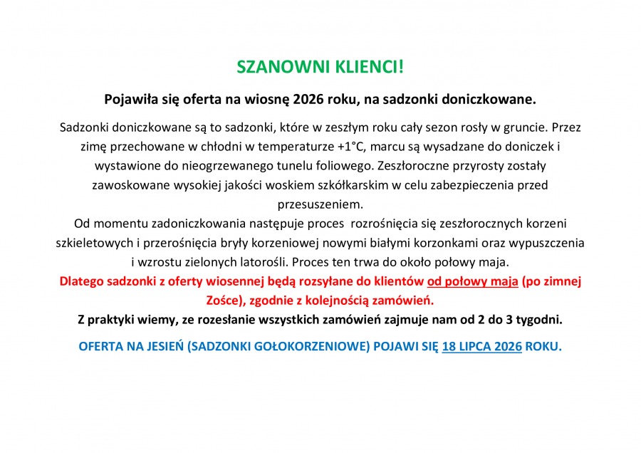 Baner na ofertę wiosenną 2026
